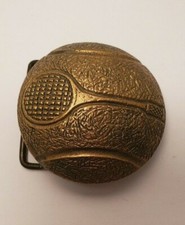 VINTAGE TENNIS RACKET BELT BUCKLE SOLID BRASS ANTIQUE COLLECTIBLE ACCESSORIES