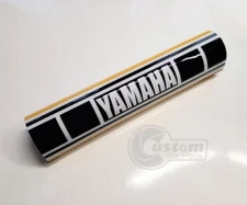 Yamaha Yellow Racing Stripe Vintage Design Motorcycle Bar Pad 10" Gloss Finish