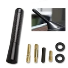 REAL CARBON FIBER 3 INCH SHORT ANTENNA JDM STYLE AM/FM RADIO AERIAL WHIP BLACK