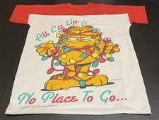 VINTAGE 1978 GARFIELD CHRISTMAS NIGHT SHIRT FLIRTS SLEEPWEAR JIM DAVIS ONE SIZE