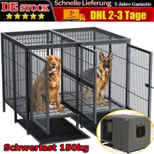 XXXL Hundekäfig Hundezwinger Hundebox Hundehütte Hundehaus mit 2 Türen bis 150kg