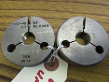 P&W Go and No Go Thread Ring Gage Set .600"-48 UNS-2A