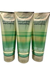 Bath & Body Works LOT 3 Coconut Lime Verbena Hydrating Body Cream Lotion 8 oz