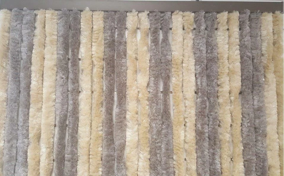Flauschvorhang Türvorhang 100x200cm Fliegenschutz Chenille beige Zelt Terrasse - Bild 1 von 2