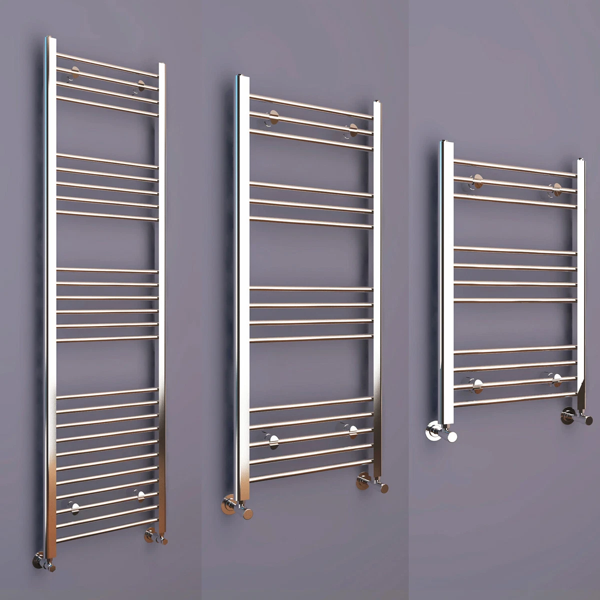 Bathroom Towel Rail Radiator Chrome Straight Heated Ladder Warmer Heating |  eBay