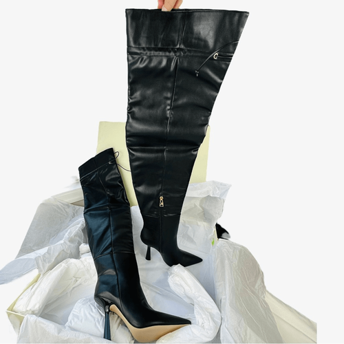 Good American Carla Over The Knee Vegan Leather Boots NWT NWB - Picture 4 of 9