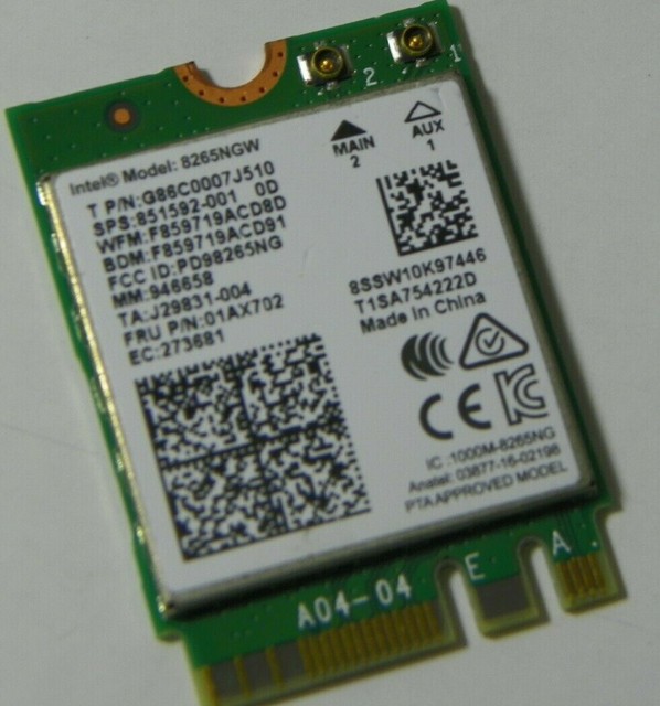 intel-dual-band-wireless-ac-8265ngw-bt-ngff-oem-p-n-851592-001