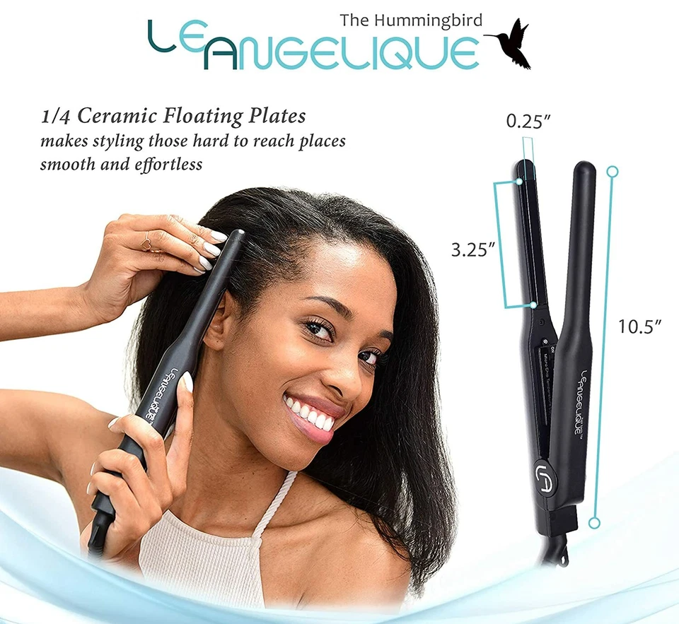NEW Flat Iron 1/4 Inch Thin for Short Hair & Edge Control Hair Straightener 450F - Image 2 of 4