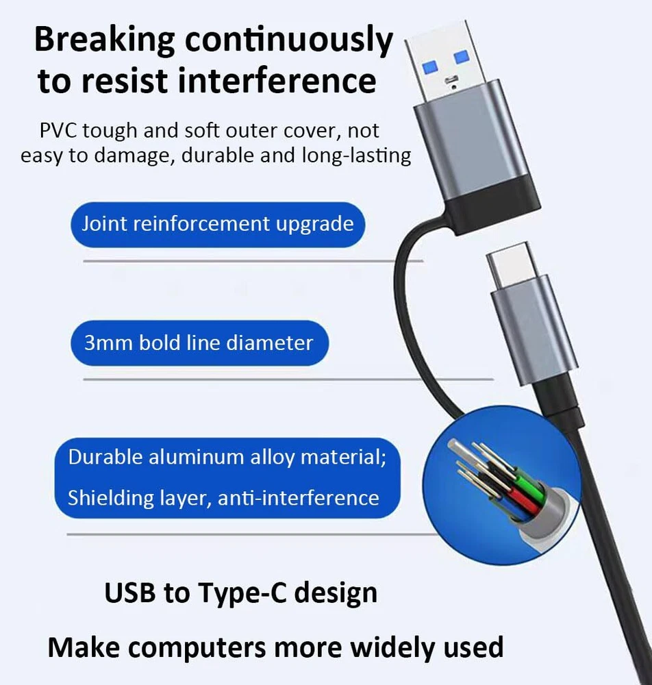 Usb Hub 3.0 Multiport Adapter 8 Port Aluminum Usb & Usb C Hub 3.0 Expander Split