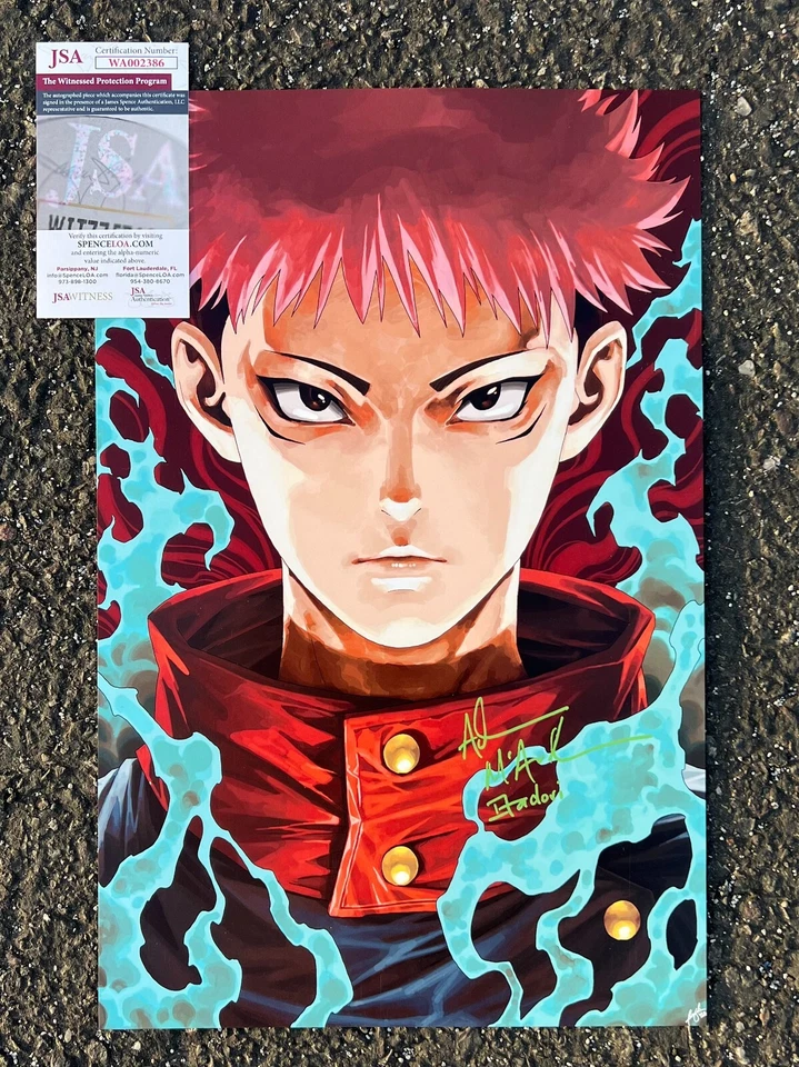 1x YUJI ITADORI JJK JUJUTSU KAISEN ART PRINT AUTOGRAPHED SIGNED ADAM MCARTHUR
