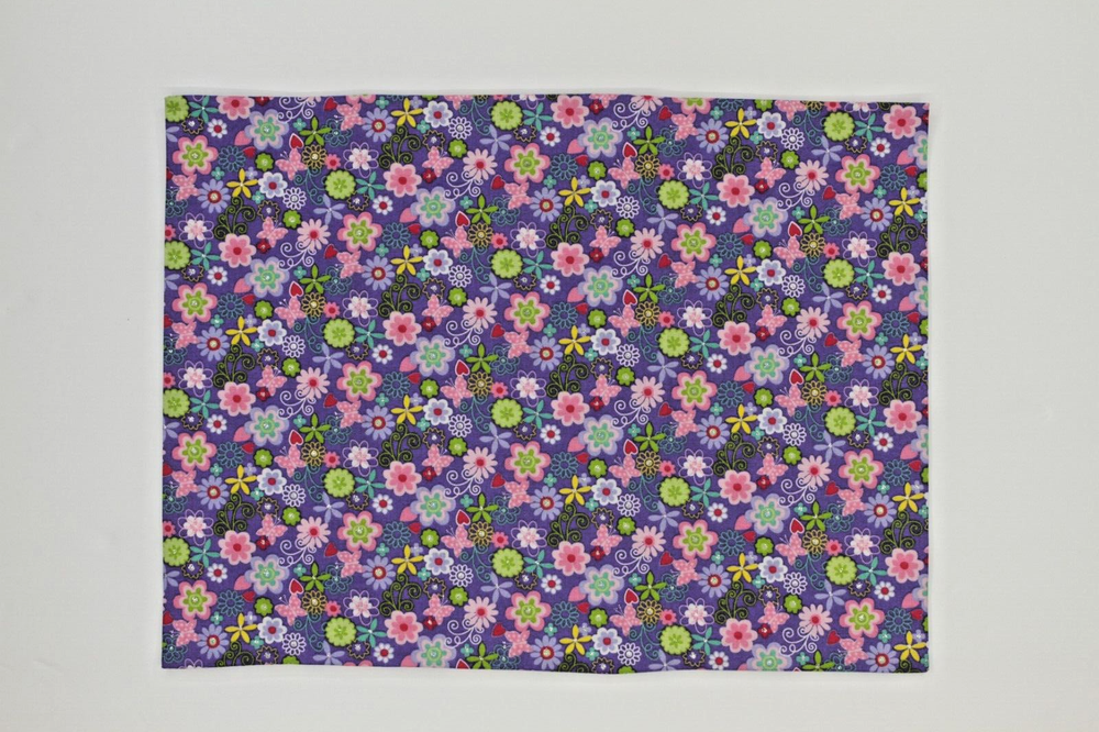 Cotton Travel Pillow Case with Floral Design 12x16 Inches