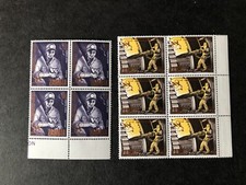 MNH Zambia 1969 I.L.O. marginal blocks 4 & 6 set vf SG 145-146