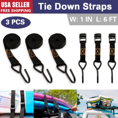 Tie Down Straps 3Pcs Lashing Strap Adjustable Heavy Duty Cam Buckle Cinch Straps