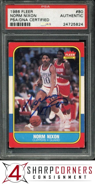 1986 Fleer #80 Norm Nixon Clippers PSA AUTHENTIC DNA AUTO
