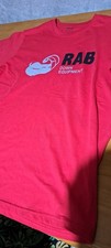 Rab Down Equipment Logo T-Shirt Mens small Red Organic Cotton Tee