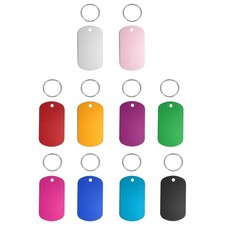 Pet ID Tags Personalized Dog Tag Rectangle with Keyring 50x29mm Multicolor 10Pcs