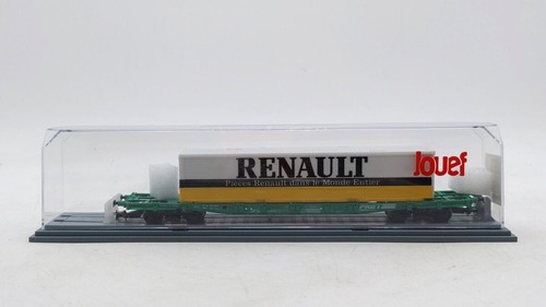Coche plano Jouef 627500 escala HO Ferrocarriles franceses SNCF con remolque Renault LN/caja | Zustand: Used