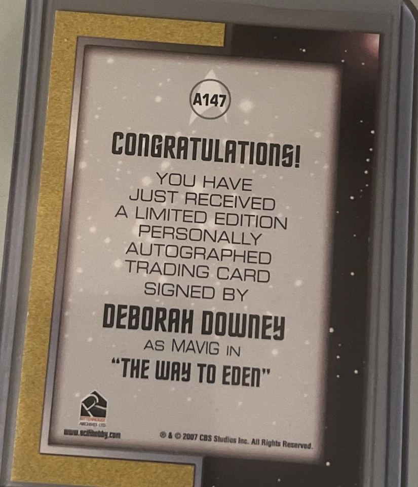 STAR TREK TOS 40 ANIVERSARIO SERIE 2 A147 AUTÓGRAFO DEBORAH DOWNEY COMO MAVIG Foto 2 de 3