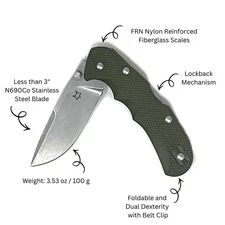 Fox Knives Air Fox Folding Knife 2.76" N690Co EDC Pocket Knife Outdoor