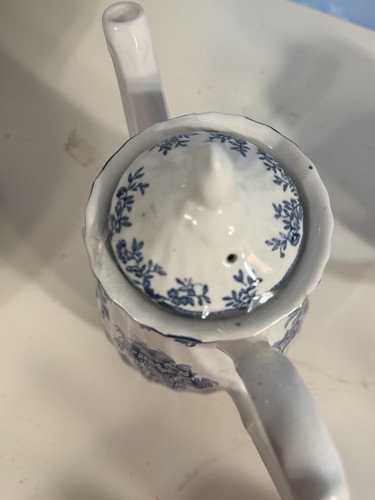 Vintage Coffee Pot Blue white MYOTT MEAKIN Staffordshire England Transferware. - Picture 5 of 6