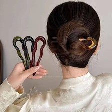 U-Shaped Hair Fork Tortoiseshell Acetate Acrylic Hairpin Fashion Hair Stick