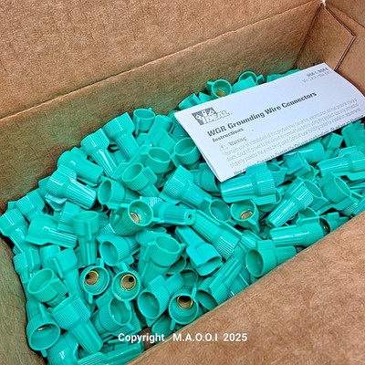 Buchanan WGR-B WingTwist Grounding Wire Connector, Model WGR, Green, Box of 250