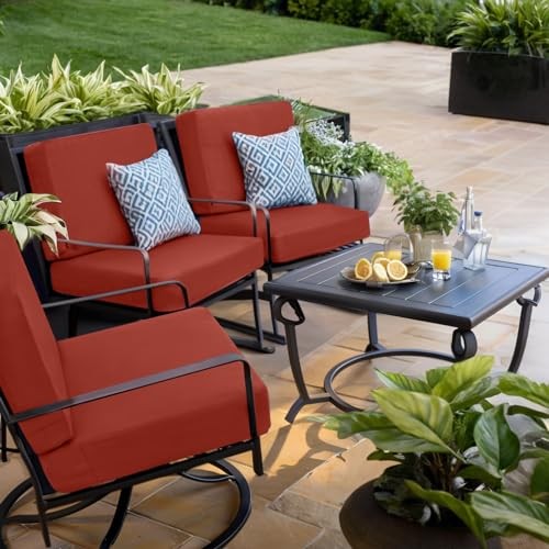 Outdoor Deep Seat Cushion Set, 19 x 19 Inch Seat 19x19 In + Back 19x16 In Red - Picture 3 of 7