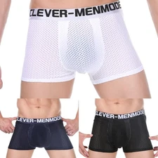 Breathable Boxer Briefs Mesh Trunks Bodysuit Design Sexy Style Underwear