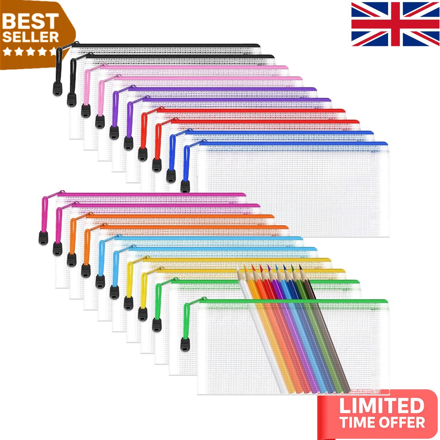 Vibrant 20PCS A6 Translucent Pencil Cases - Durable, Flexible Storage Solutions