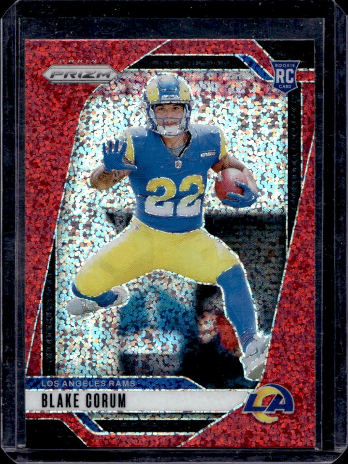 2024 Prizm Blake Corum RC Red Sparkle Rookie #308 Rams