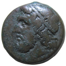 SICILY, SYRACUSE. AE 21, HIERON II, 275-215 BC. POSEIDON/TRIDENT HEAD.