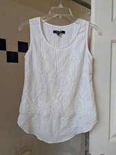 NWOT White Lace Overlay Sleeveless Top Size S