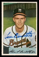 1954 Bowman Baseball #192 Lou Burdette Signed Autograph (no COA)