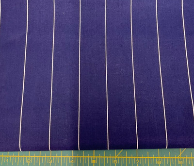 MARCUS BROTHERS TEXTILES - NAVY WITH WHITE 1 1/4'' STRIPE - COTTON - BY THE YARD