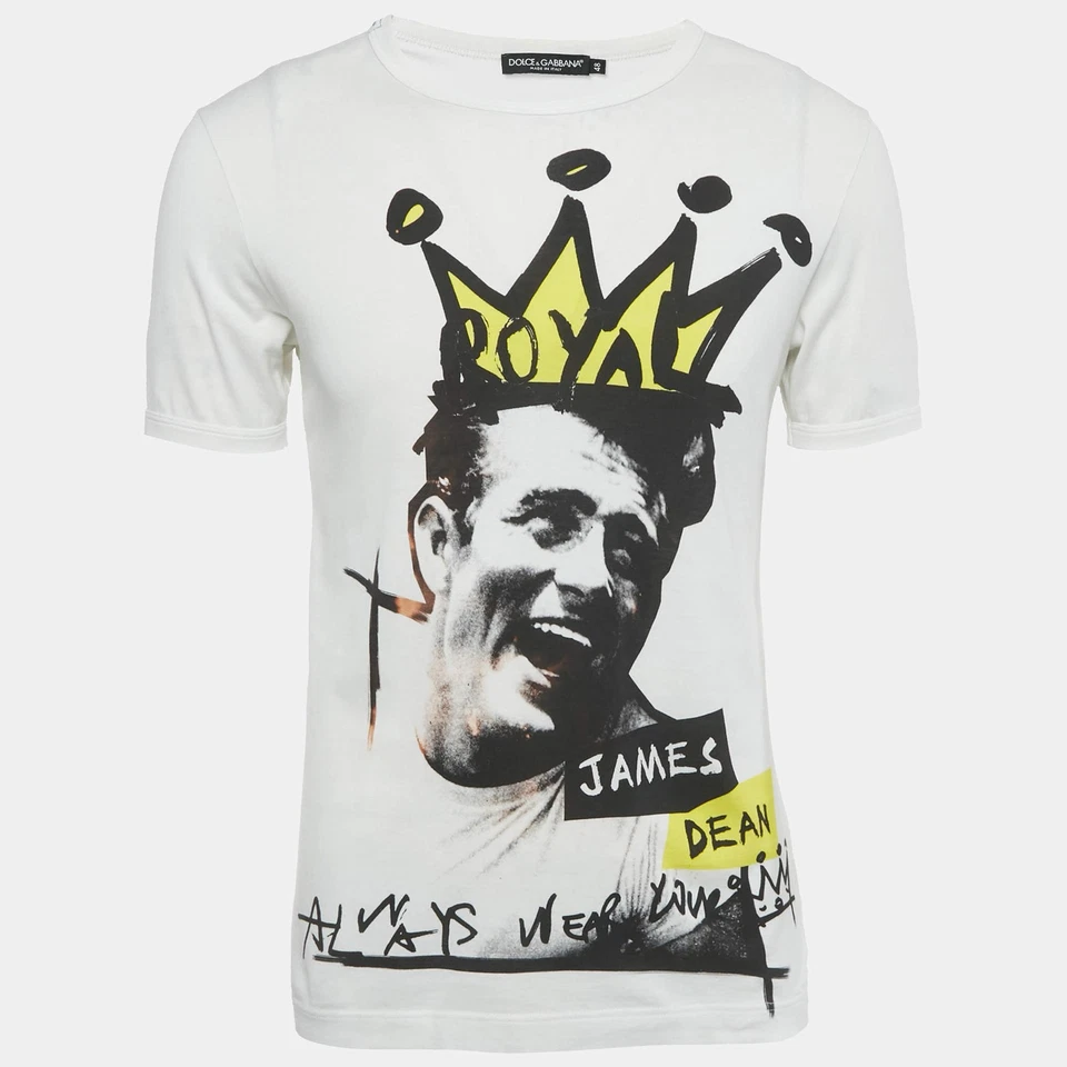 Camiseta Dolce Gabbana Blanca James Dean Cuello Redondo M
