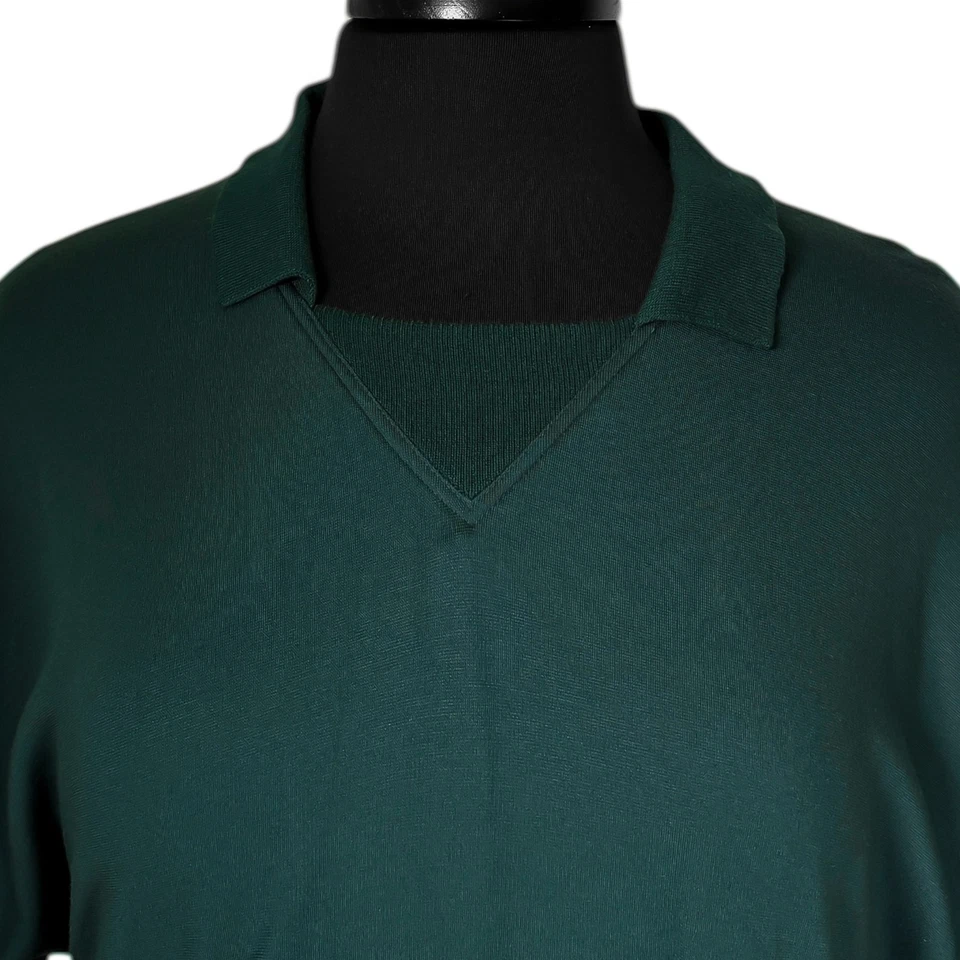 Женское платье Lacoste 44 зеленое черное цветной блок короткий рукав асимметричная молния - Изображение 4 из 4