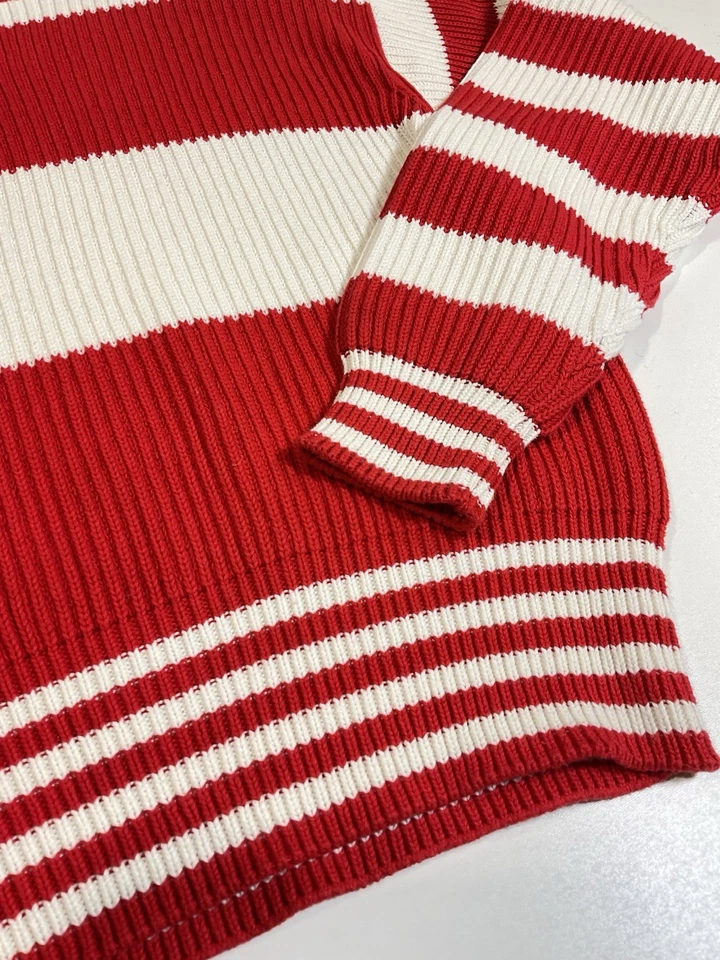 Suéter Vintage Liz Wear Rayas Talla S Náutico Preppy Dinero Antiguo Rojo Blanco Años 90 Foto 2 de 4