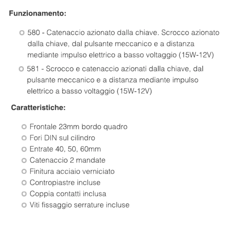 Serratura Elettrica YALE Per Porte in Legno Entrata 40 50 60mm 2 Mandate Scrocco - Immagine 2 di 3