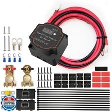 Battery Isolator 12V with 16.4ft 7AWG Cable Kit, 140AMP Split Charge Relay Ki