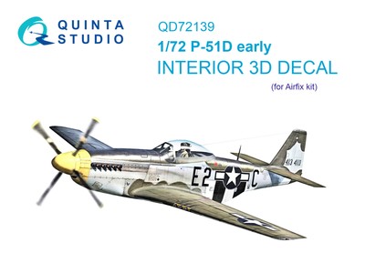 Quinta Studio 1/72 P-51D early 3D-Printed & colour Interior (Airfix)