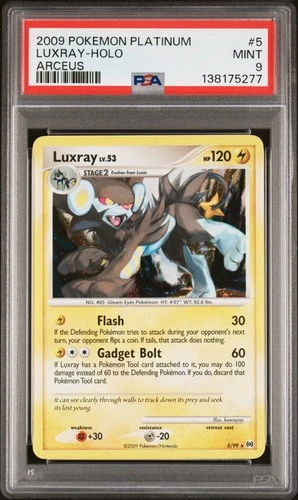 2009 POKEMON PLATINUM ARCEUS #5 LUXRAY-HOLO PSA 9