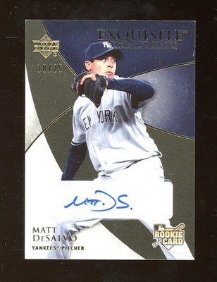 2007 UD Exquisite Rookie Signature Materials #157 Matt DeSalvo Auto /25