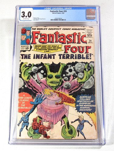 FANTASTIC FOUR #24 ~~  CGC 3.0  ~~  Silver-age Jack Kirby!   ~~ from 1964! 😁