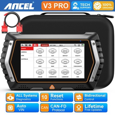 ANCEL V3 PRO Profi KFZ Diagnosegerät Auto OBD2 Scanner ALLE SYSTEM Active Test