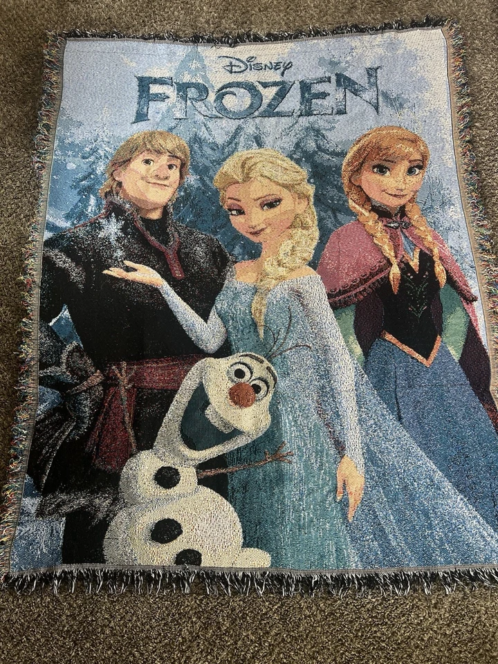 Manta de tapiz Frozen de Disney Elsa Anna Olaf y Kristoff cálida y acogedora Foto 2 de 3