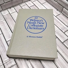 Merriam - Webster's Ninth New Collegiate Dictionary 1991 Vintage Grey Hardcover 