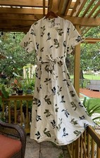 SALE  ZARA WOMENS PRINTED SHORT SLEEVES POPLIN MIDI DRESS ZW COLLECTION SIZE S