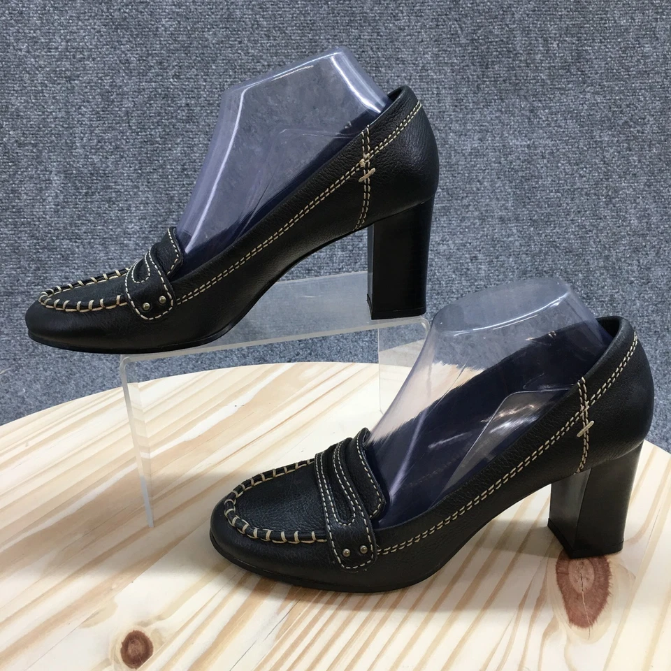 Villager By Liz Claiborne 高跟鞋女式 8 M 城堡懒人鞋乐福鞋高跟鞋黑色 — 第 2/4 张图片