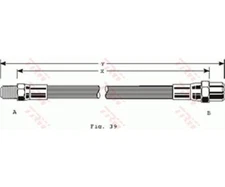 Brake Hose TRW PHB125 for Mercedes-Benz 124 Saloon SL