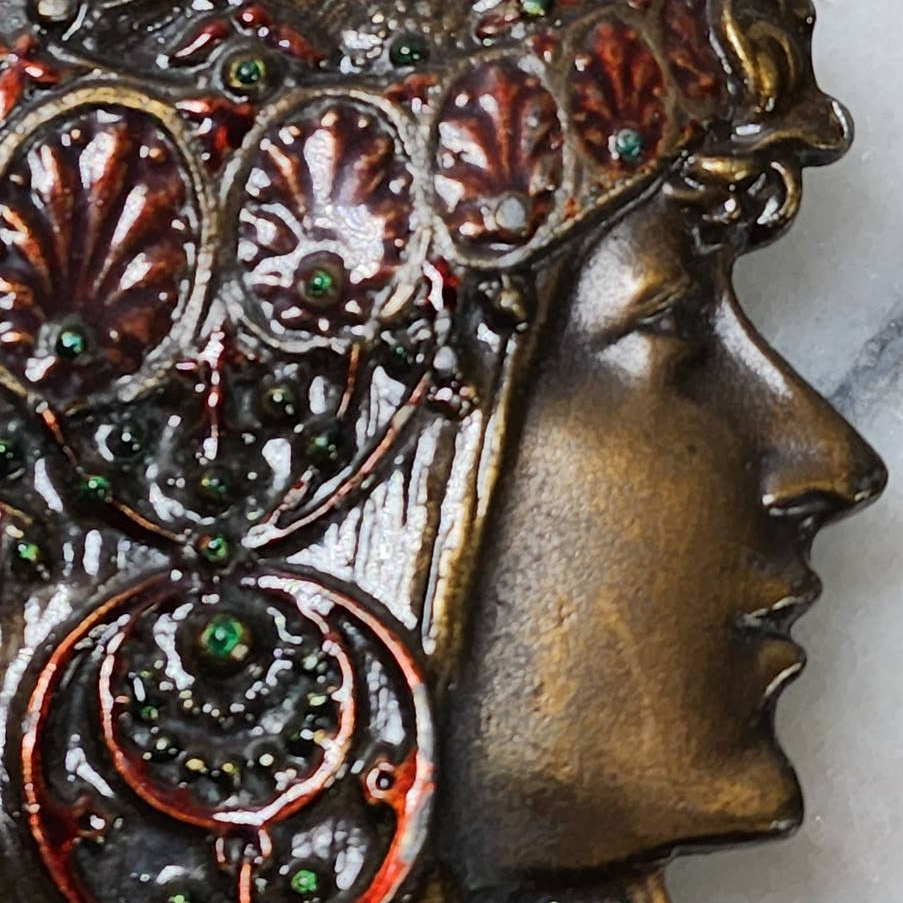Vintage 1970s Alphonse Mucha Bergamot Brass Works Gypsy Boho Belt Buckle Bergamot Brass Works | Accessories | Vintage 97s Alphonse  main image 2